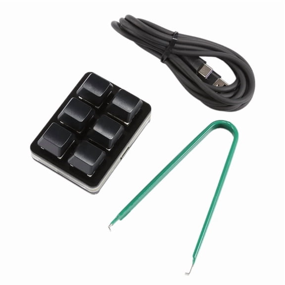 Keypad 6Key Gaming Keyboard, USB Mini Keypad Mechanical Game Computer Keyboards Programming Macros Functions RGB