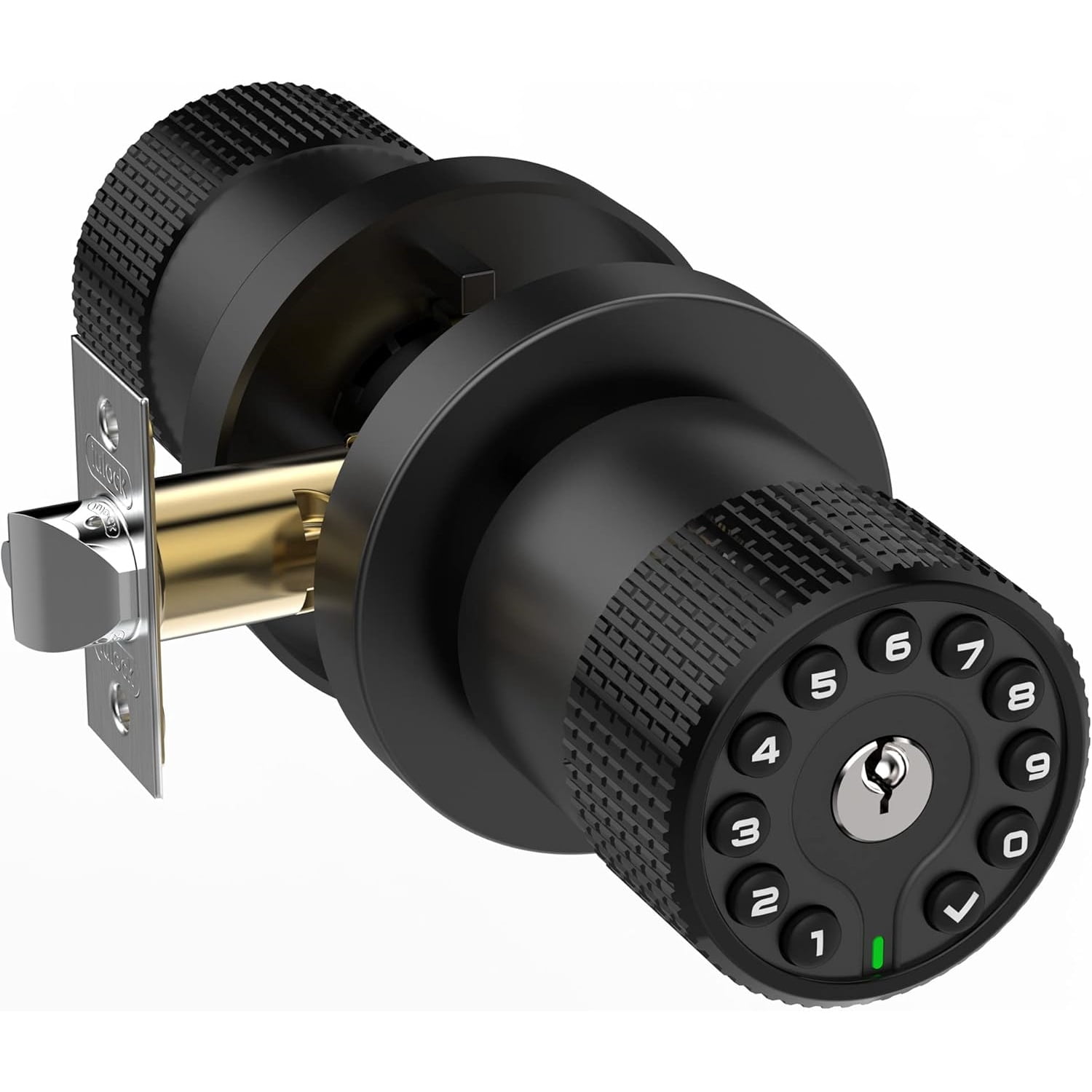 Keypad Door Knob with Key,Keyless Entry Door Lock, Code Locks Door Knob, Auto Lock,50 User Code,Easy to Install,for Home,Office,Bedroom,Garage,No Deadbolt