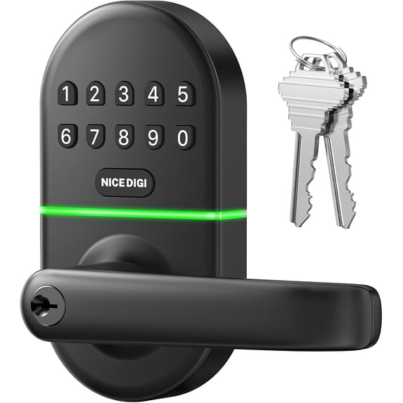 Keypad Door Lock with Handle, Smart Keyless Entry with Code for Front ...