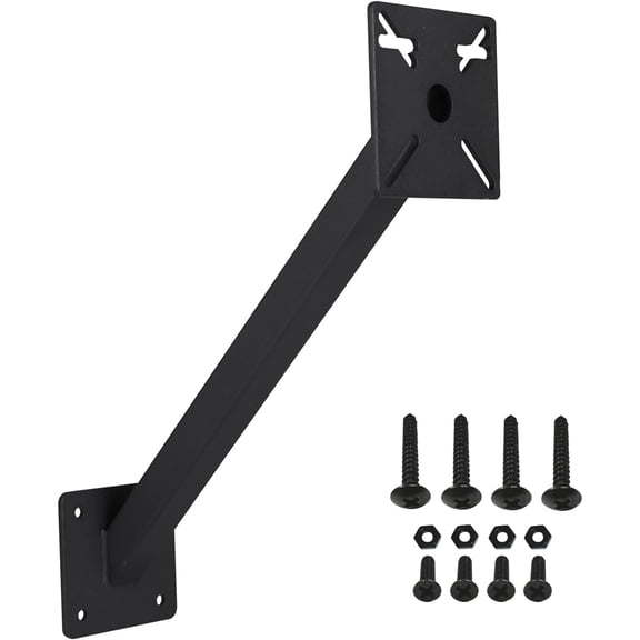 Keypad Mounting Post Bracket, Heavy Duty Universal Gooseneck Pedestal Mount for Keyboard on Automatic Gate Opener Systems or Garage Door, Black
