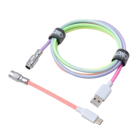 Keypad cable, YC8 spring series, dual programming technology, USB-A to USB-C cable, used for pilot mechanical keyboard