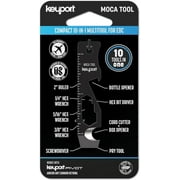 Keyport MOCA 10-in-1 Keychain Multitool (Black Stainless Steel) - Bottle Opener, Screwdriver, Box Opener | Keyport & Keychain Compatible