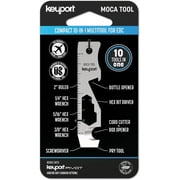 Keyport MOCA 10-in-1 Keychain Multitool (Silver Stainless Steel) - Bottle Opener, Screwdriver, Box Cutter | Keyport & Keychain Compatible