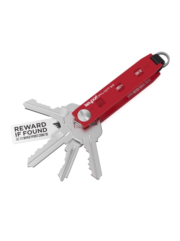 Pivot 2.0 Key Organizer Keychain (Red Aluminum) - EDC Multi-Tool + Lost & Found All-in-One