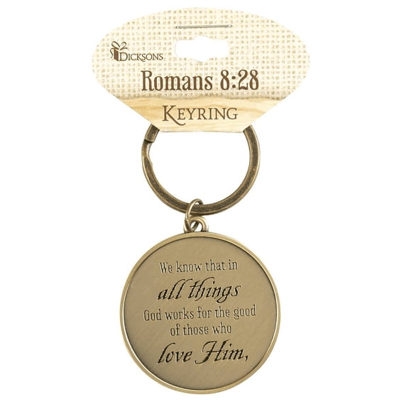 Dicksons All Things Work For Good Gold Tone 2.5 Inch Pewter Keychain Ring Accessory