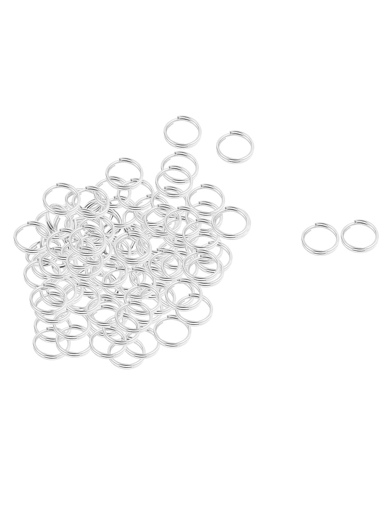 Keyring Chain Metal Round Edged Split Circular Ring Key Loop Silver ...