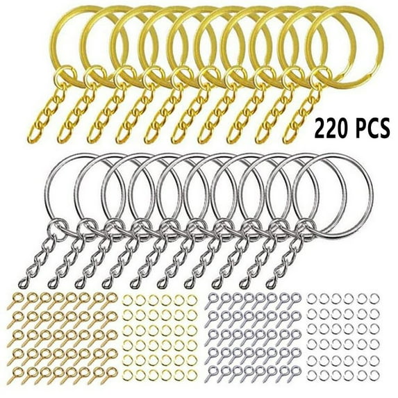 Keyring Key Chains DIY 220pcs/lot Key Pendant Accessories Lobster Clasp