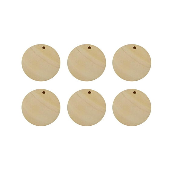 UKCOCO 50Pcs Round Beige Wood Slice Charm Pendant Set for Necklace Bracelet Keychain