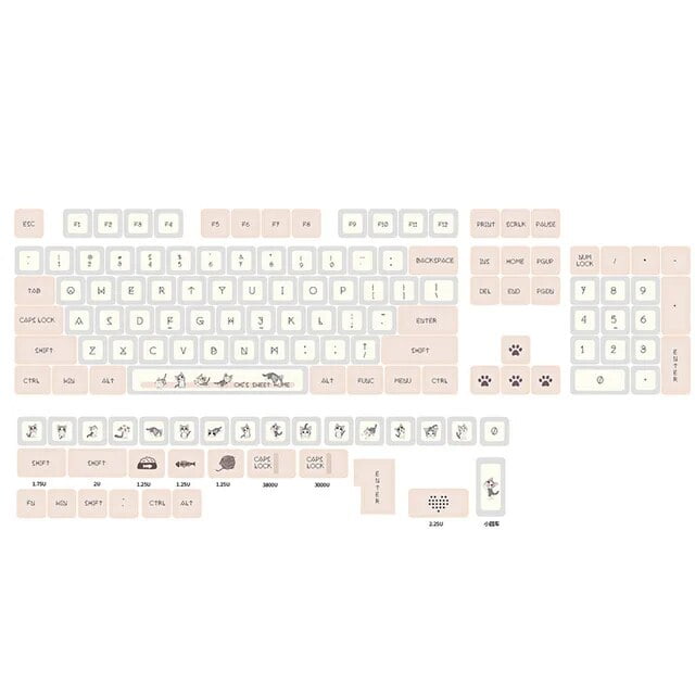 Keys Cheese Cat XDA Profile Keycap For Mechanical Gaming Keyboard