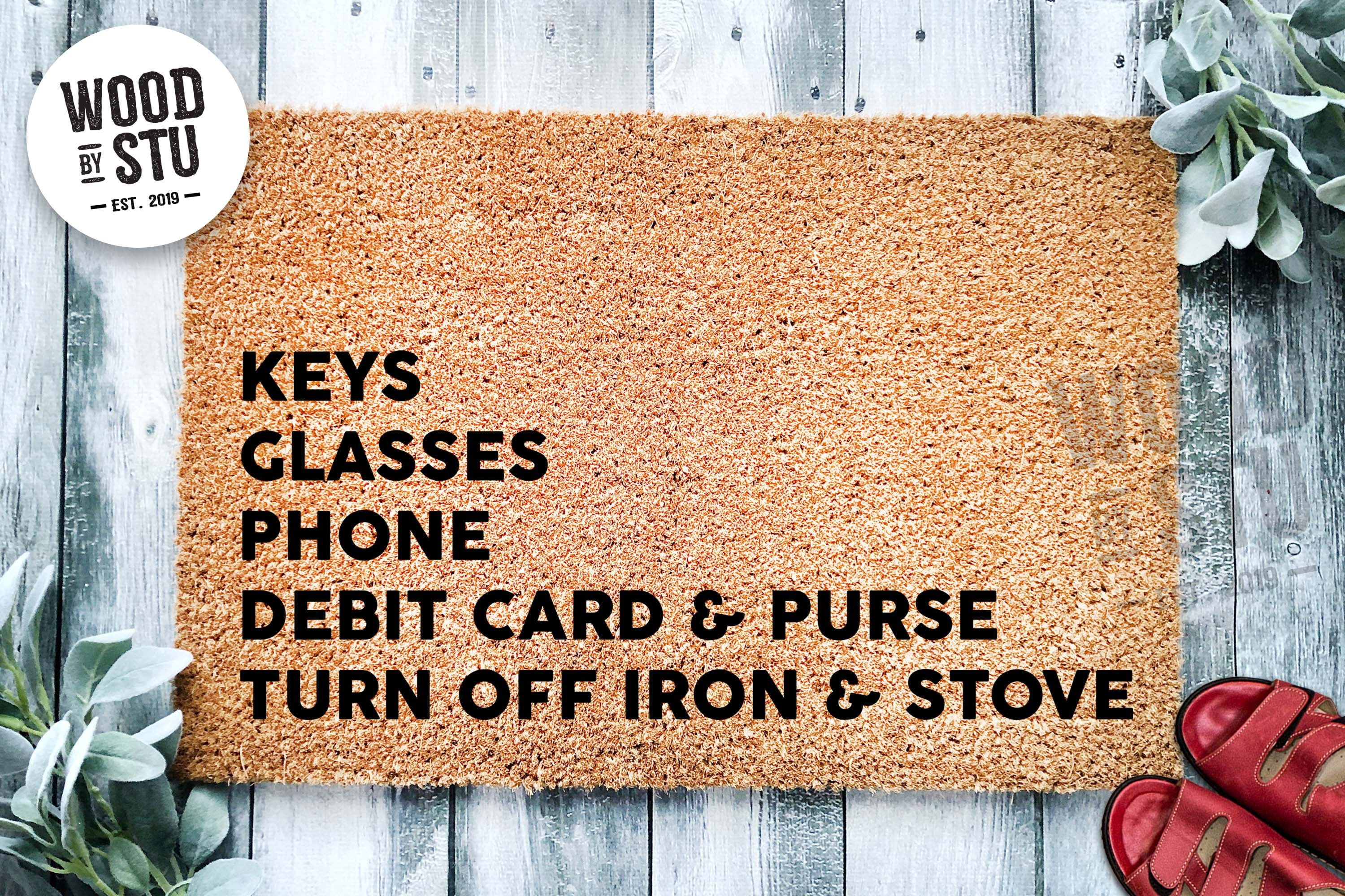 Keys Glasses Phone Debit Card Purse Iron Stove Funny Doormat