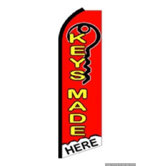 Keys Made Here Swooper Flag (Hardware Not Included) |Advertisement /Business Flags | Feather Flag |