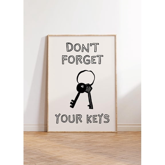 Keys Reminder Minimal Entryway Decor Wall Art