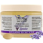The Keys Salt Scrub, Lavender Exfoliating Body Scrub for Women & Men, Deep Cleansing for Hands, Feet & Bikini Area, Sea Salt Scrub with Florida Salt, Essential Oils, Nutrients & Wooden Spoon, 12 oz