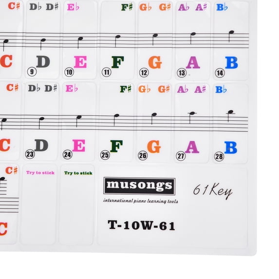 Keys Sticker Piano Key Sticker Piano Keys Sticker Set 61 Key Keyboard ...