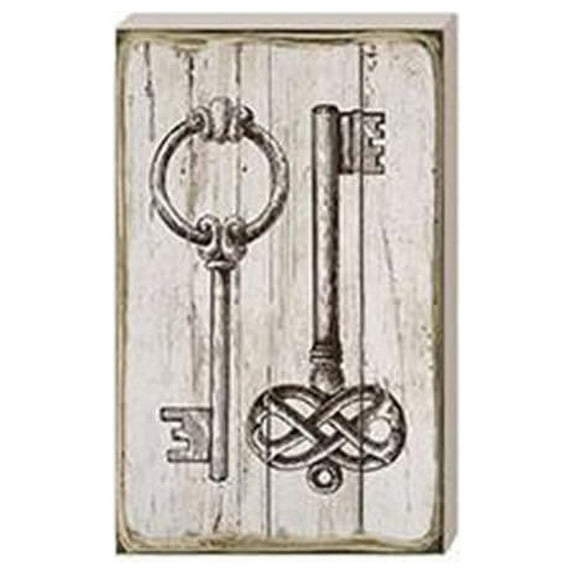 Keys Vintage Block Sign Wall Decor