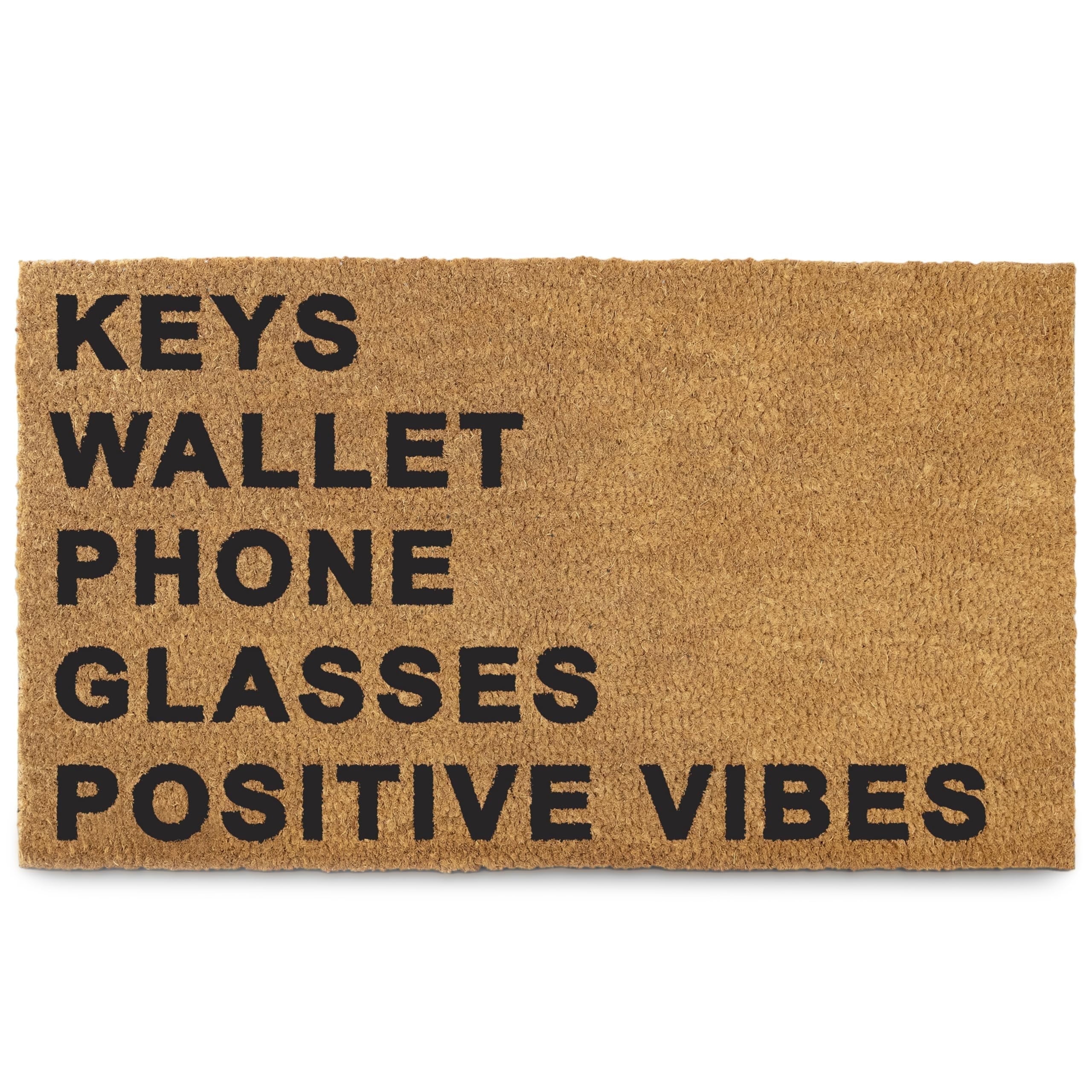 Keys Wallet Phone Glasses Doormat 30x17 Inch, Funny Outdoor Welcome Mat for Outside