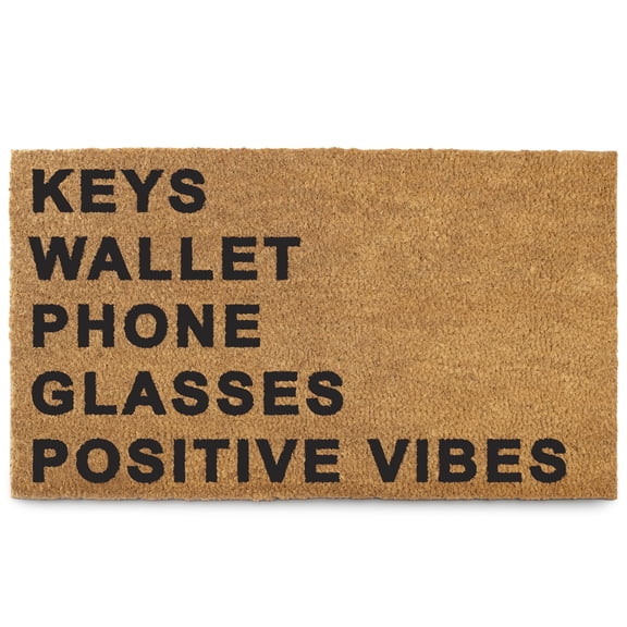 Keys Wallet Phone Glasses Doormat 30x17 Inch, Funny Outdoor Welcome Mat for Outside