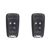 Keys4Less Replacement Flip Key Fob for GMC Terrain 2010-2018 FCC OHT01060512 OHT01060512 V2T01060512 V2T01060514 AVL-B01T1AC Part Number 20873622 20835400 20873620 Pack of 2