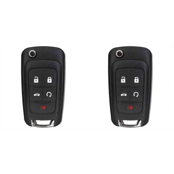 Keys4Less Replacement Flip Key Fob for GMC Terrain 2013 FCC OHT01060512 Part Number 13504199 13574863 20979468 13504259 13504204 - 2 Pack