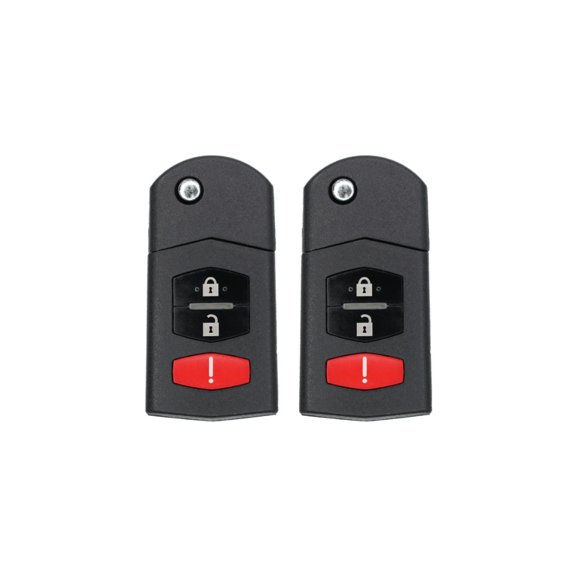 Keys4Less Replacement Flip Key Fob for Mazda 3 2010-2013 FCC Part Number BCR2-67-5RY BCR2675RY or CC43-67-5RYC CC43675RYC Pack of 2