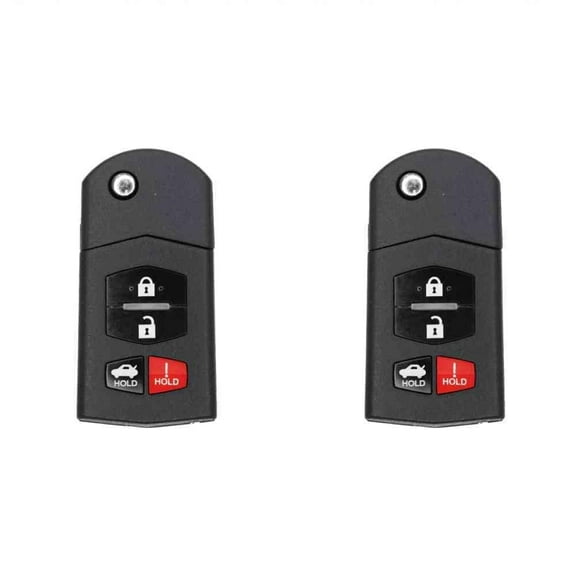Keys4Less Replacement Flip Key Fob for Mazda 3 2010 FCC BGBX1T478SKE125-01 Part Number BBM4-67-5RY BBM4675RY Pack of 2