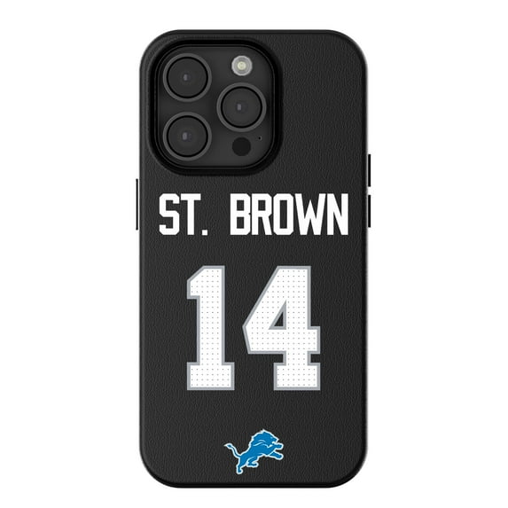 Keyscaper Amon-Ra St. Brown-Black Detroit Lions iPhone Magnetic Bump Case