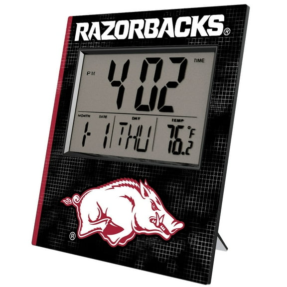 Keyscaper Arkansas Razorbacks Cross Hatch Digital Desk Clock