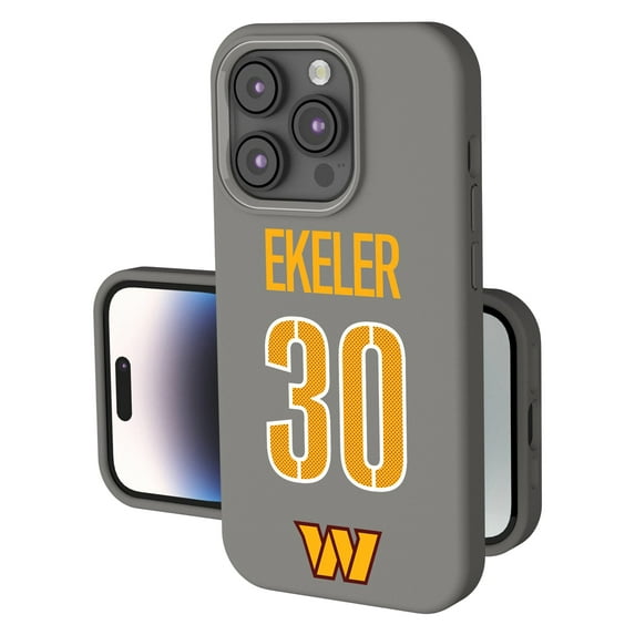 Keyscaper Austin Ekeler Gray Washington Commanders Ready Soft Touch iPhone Case