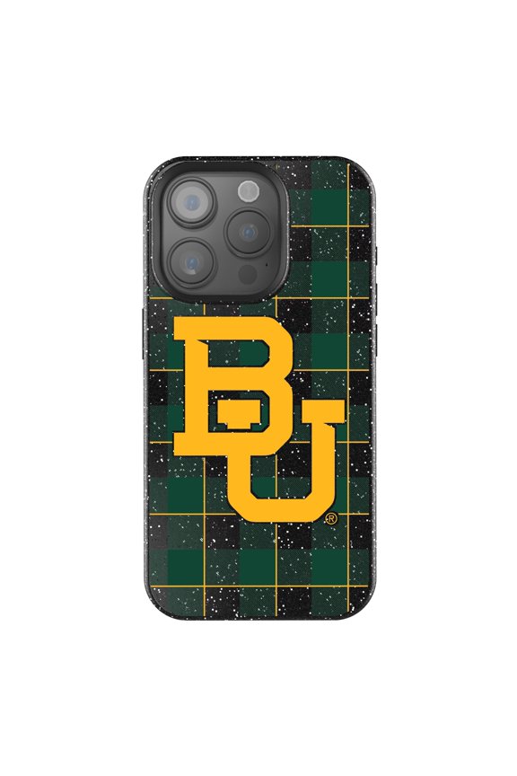 Baylor Bears Plaid Bling iPhone Case
