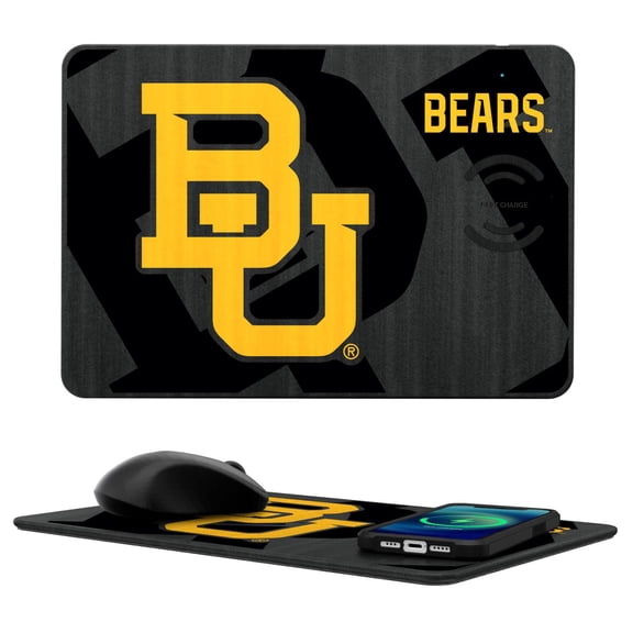 Keyscaper Baylor Bears 15W Fast Wireless Charger and Mouse Pad