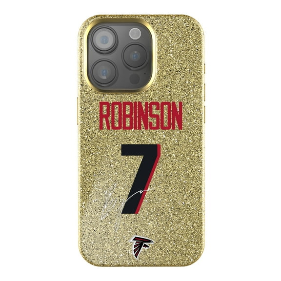 Keyscaper Bijan Robinson Gold Atlanta Falcons Bling iPhone Case