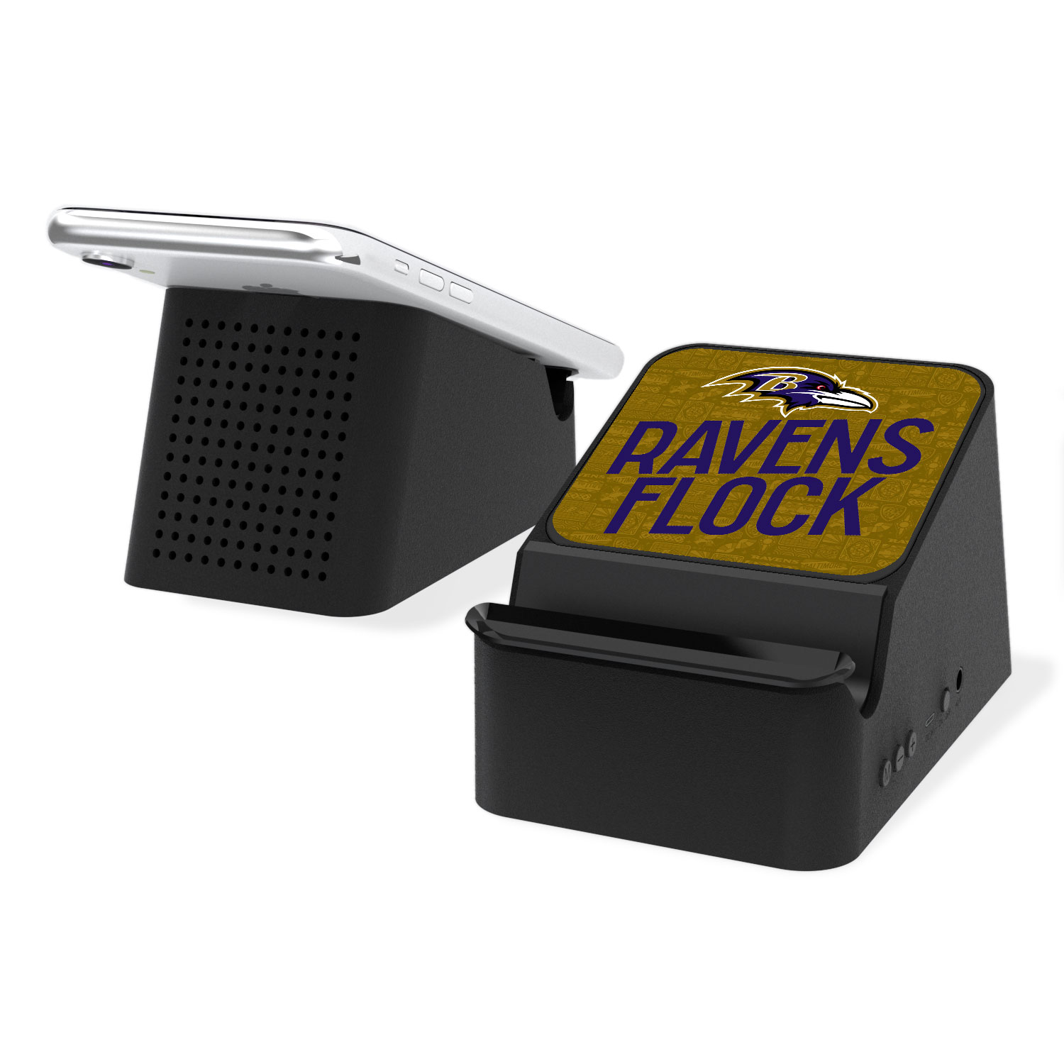 Keyscaper Black Baltimore Ravens Wireless Charging Station & Bluetooth