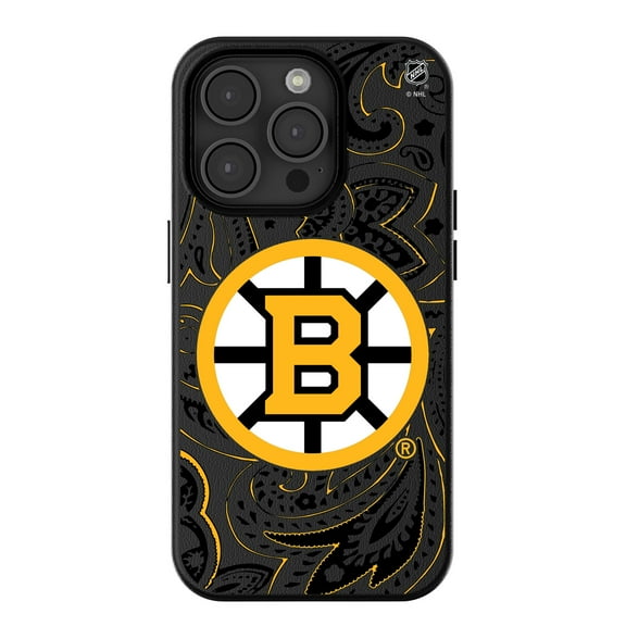 Keyscaper Black Boston Bruins Paisley iPhone Magnetic Bump Case
