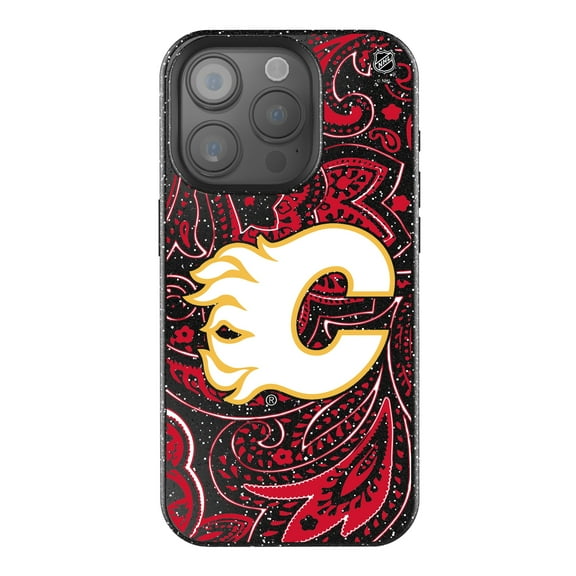 Keyscaper Black Calgary Flames Paisley Bling iPhone Case
