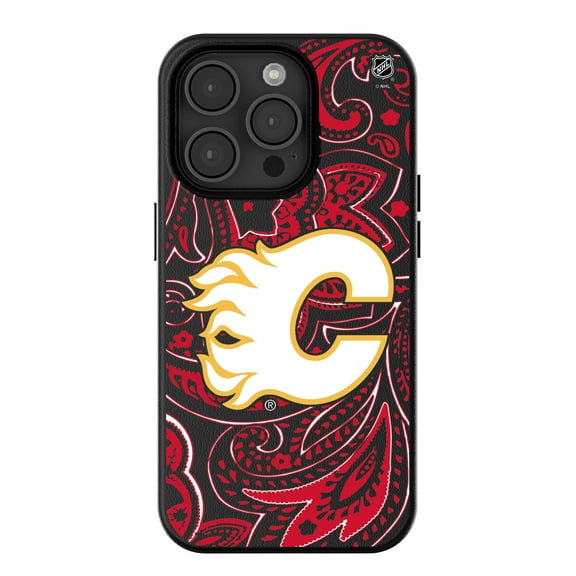 Keyscaper Black Calgary Flames Paisley iPhone Magnetic Bump Case