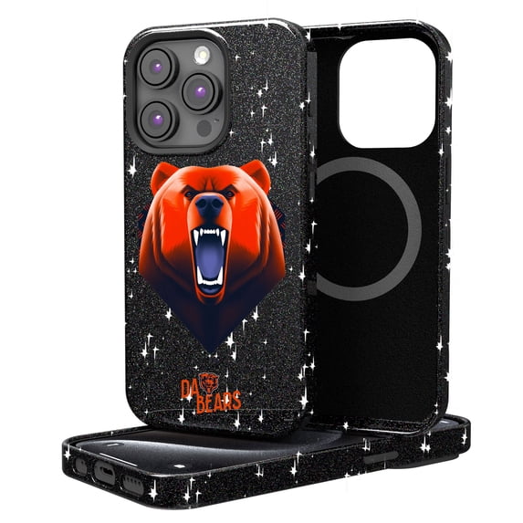 Keyscaper Black Chicago Bears 2024 Illustrated Limited Edition Bling iPhone Case