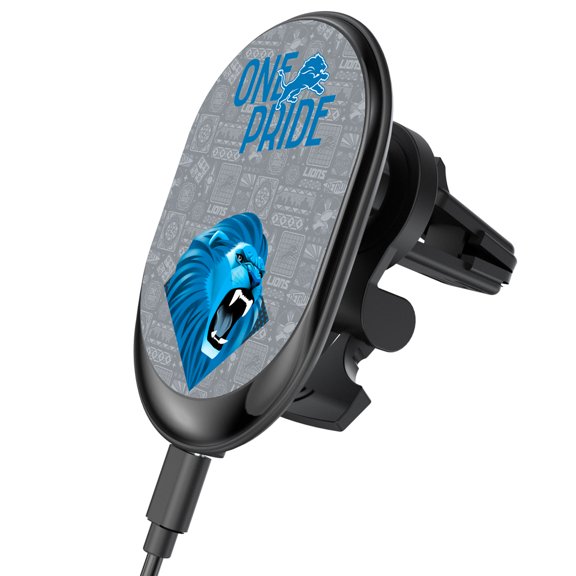 Keyscaper Black Detroit Lions Wireless Magnetic Car Charger