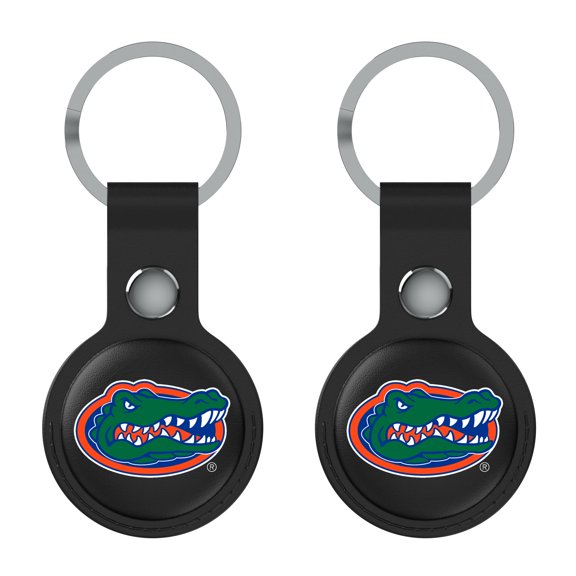 Keyscaper Florida Gators Black Leatherette AirTag Holder 2-Pack