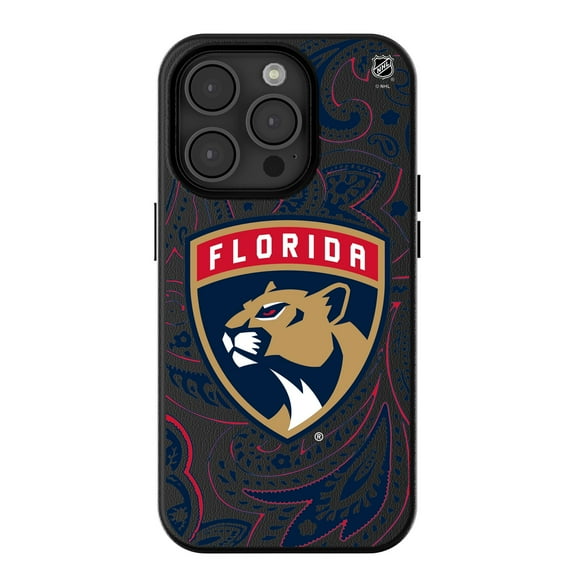 Keyscaper Black Florida Panthers Paisley iPhone Magnetic Bump Case