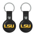 thumbnail image 1 of Keyscaper LSU Tigers Black Leatherette AirTag Holder 2-Pack, 1 of 2