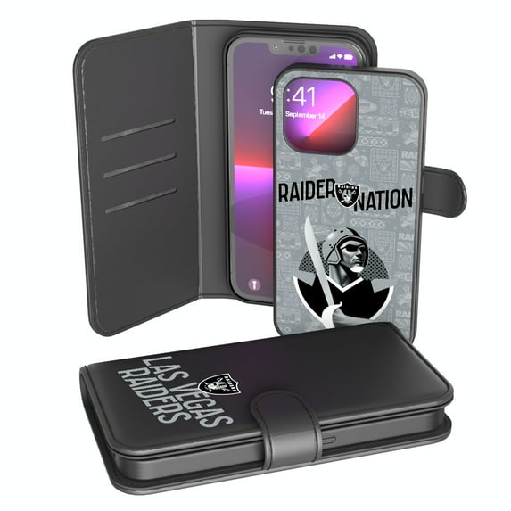 Keyscaper Black Las Vegas Raiders iPhone Wallet Case