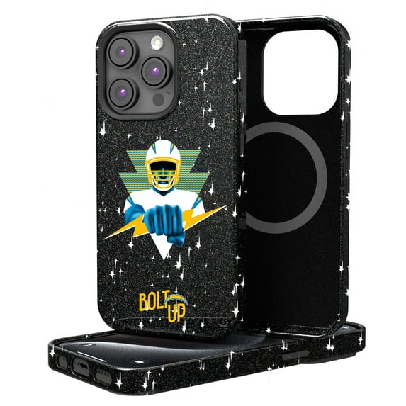 Keyscaper Black Los Angeles Chargers 2024 Illustrated Limited Edition Bling iPhone Case