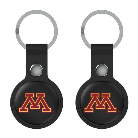 Keyscaper Minnesota Golden Gophers Black Leatherette AirTag Holder 2-Pack