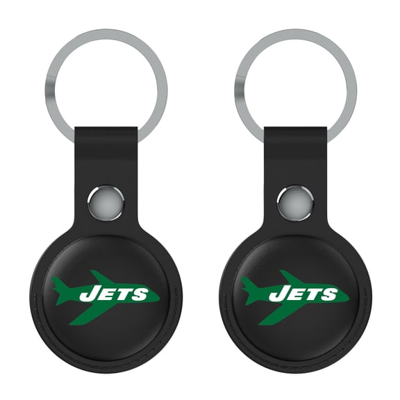 Keyscaper Black New York Jets Two-Pack AirTag Holders
