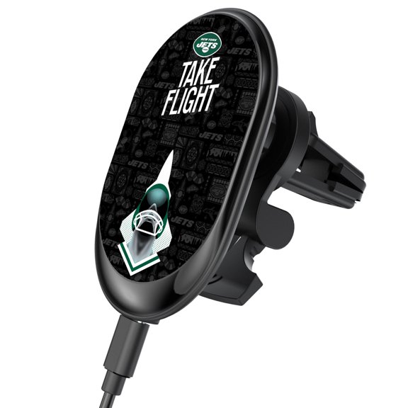 Keyscaper Black New York Jets Wireless Magnetic Car Charger