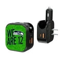 thumbnail image 1 of Keyscaper Black Seattle Seahawks 2-In-1 USB A/C Charger, 1 of 1