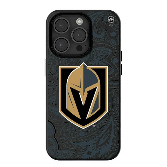 Keyscaper Black Vegas Golden Knights Paisley iPhone Magnetic Bump Case