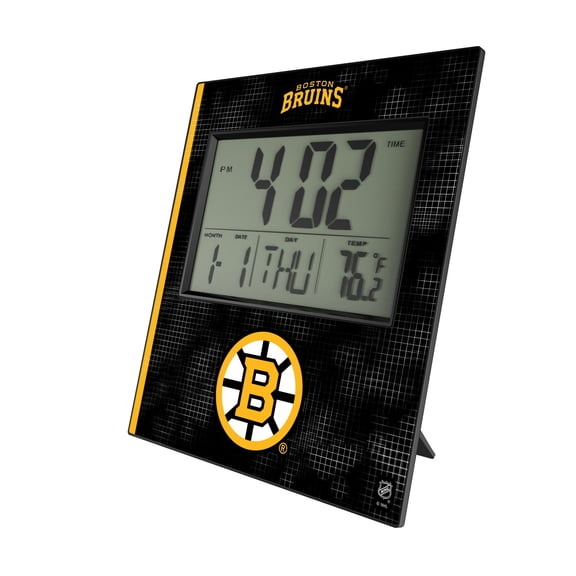 Keyscaper Boston Bruins Cross Hatch Digital Desk Clock