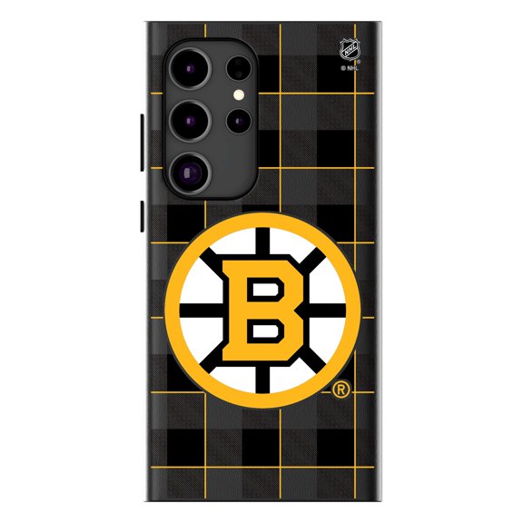 Keyscaper Boston Bruins Plaid Galaxy Magnetic Bump Case