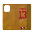 thumbnail image 1 of Keyscaper Brock Purdy Brown San Francisco 49ers Folio iPhone Case, 1 of 7